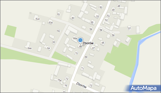 Zborów, Zborów, 68, mapa Zborów