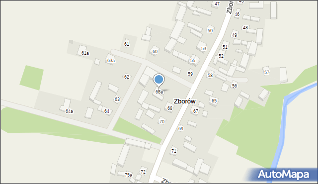 Zborów, Zborów, 68a, mapa Zborów