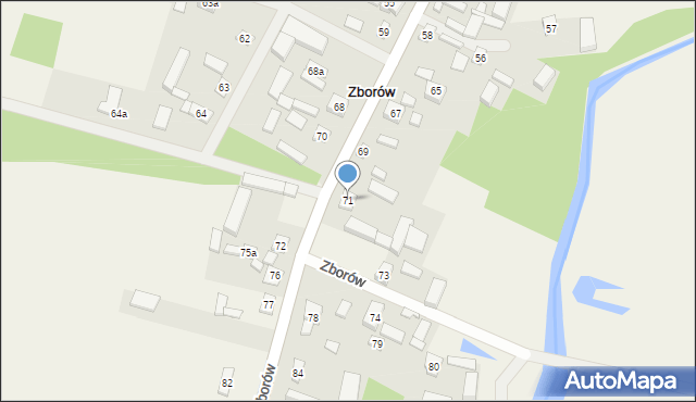 Zborów, Zborów, 71, mapa Zborów