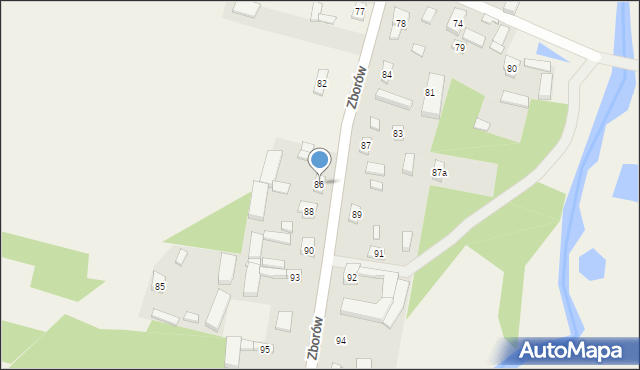 Zborów, Zborów, 86, mapa Zborów
