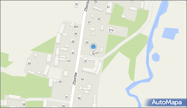 Zborów, Zborów, 91, mapa Zborów