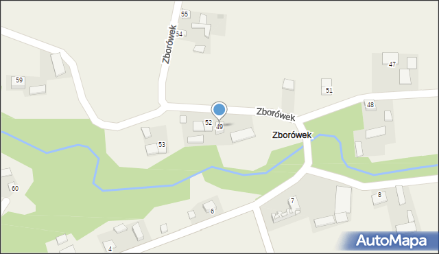 Zborówek, Zborówek, 49, mapa Zborówek