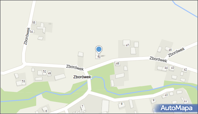 Zborówek, Zborówek, 51, mapa Zborówek
