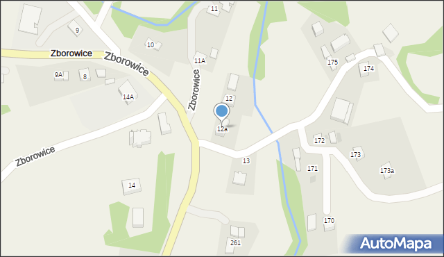 Zborowice, Zborowice, 12a, mapa Zborowice