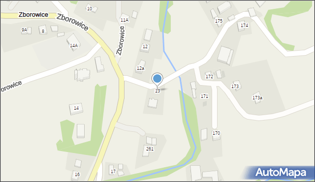 Zborowice, Zborowice, 13, mapa Zborowice