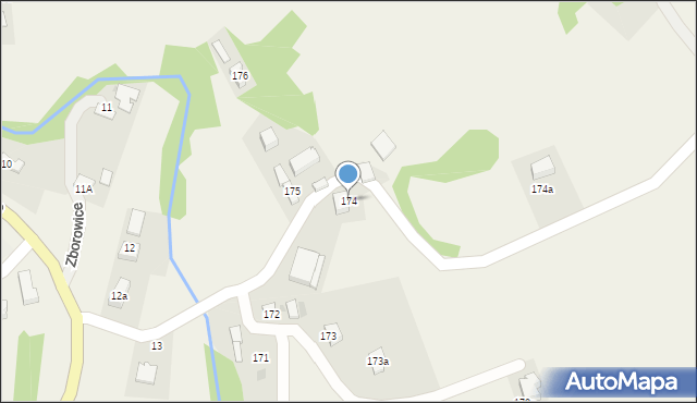 Zborowice, Zborowice, 174, mapa Zborowice