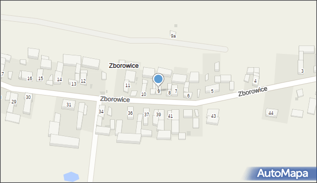 Zborowice, Zborowice, 9, mapa Zborowice