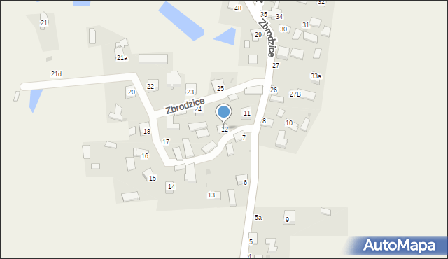 Zbrodzice, Zbrodzice, 12, mapa Zbrodzice