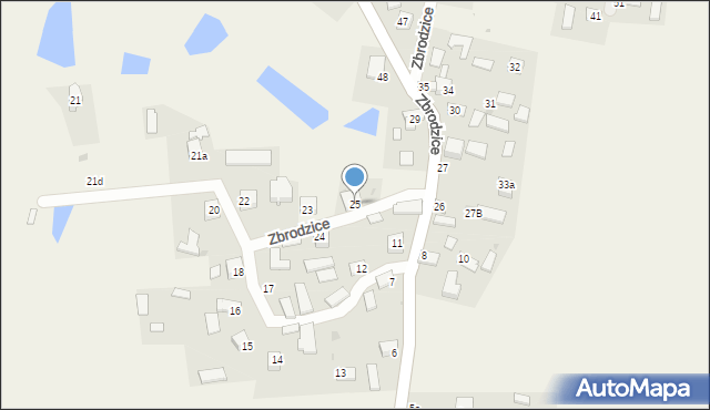 Zbrodzice, Zbrodzice, 25, mapa Zbrodzice