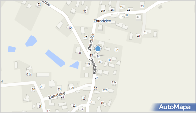 Zbrodzice, Zbrodzice, 34, mapa Zbrodzice