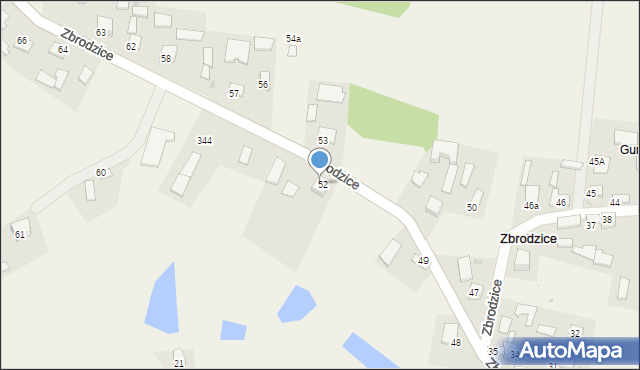 Zbrodzice, Zbrodzice, 53a, mapa Zbrodzice
