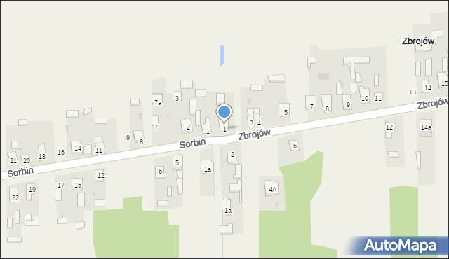Zbrojów, Zbrojów, 1, mapa Zbrojów