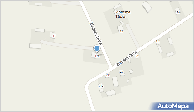 Zbrosza Duża, Zbrosza Duża, 17a, mapa Zbrosza Duża