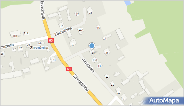 Zbrzeźnica, Zbrzeźnica, 14A, mapa Zbrzeźnica