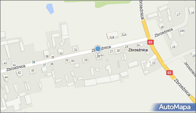 Zbrzeźnica, Zbrzeźnica, 28, mapa Zbrzeźnica