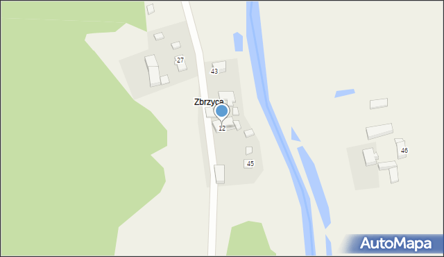 Zbrzyca, Zbrzyca, 12, mapa Zbrzyca