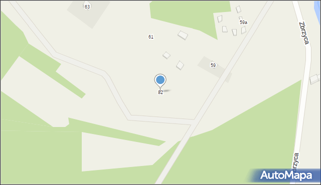 Zbrzyca, Zbrzyca, 82, mapa Zbrzyca