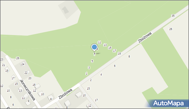 Zbychowo, Zbożowa, 7, mapa Zbychowo