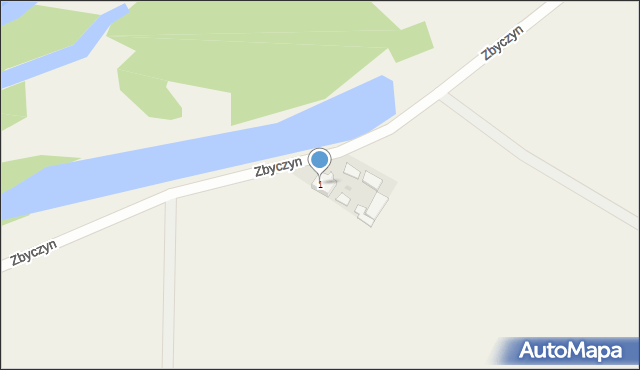 Zbyczyn, Zbyczyn, 1, mapa Zbyczyn