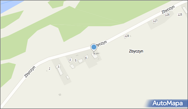Zbyczyn, Zbyczyn, 7, mapa Zbyczyn
