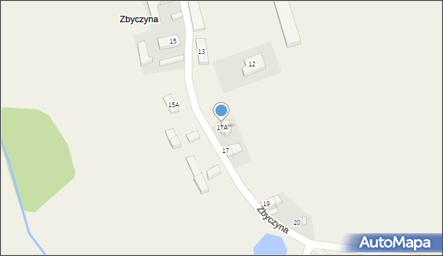 Zbyczyna, Zbyczyna, 17A, mapa Zbyczyna