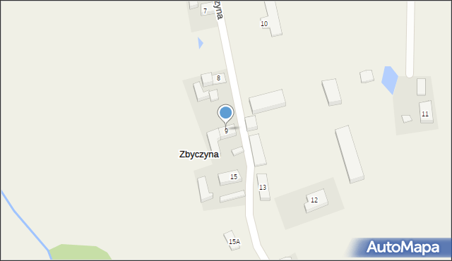 Zbyczyna, Zbyczyna, 9, mapa Zbyczyna