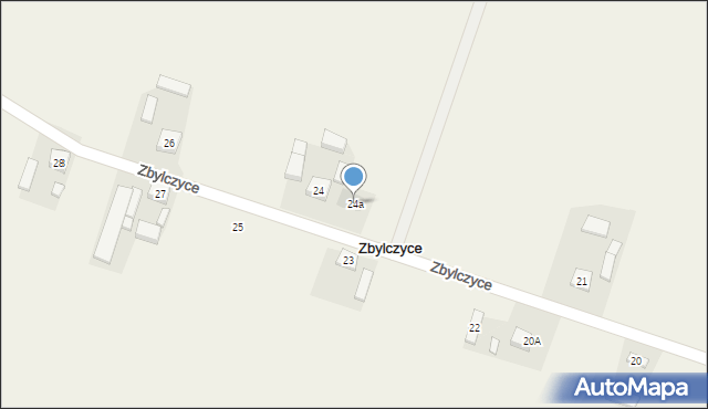 Zbylczyce, Zbylczyce, 24a, mapa Zbylczyce