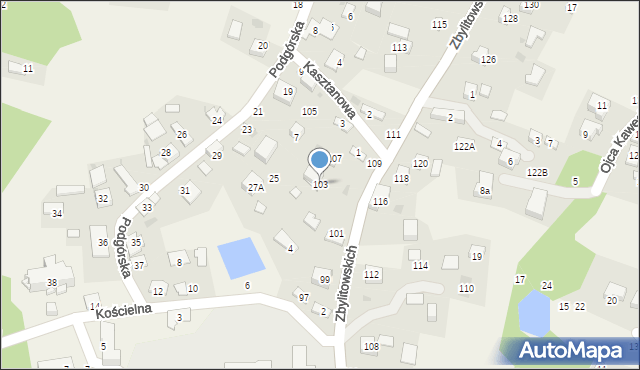 Zbylitowska Góra, Zbylitowskich, 103, mapa Zbylitowska Góra