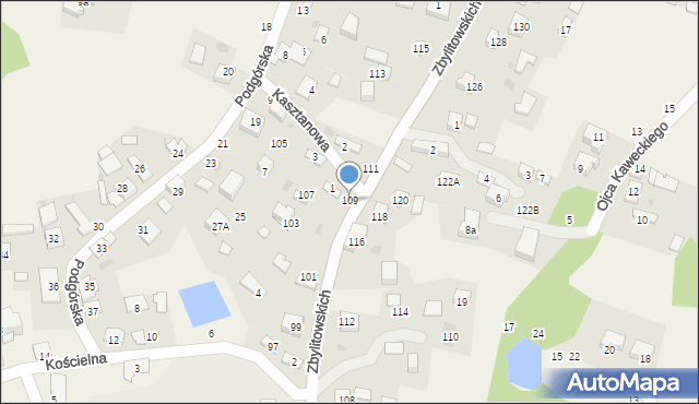 Zbylitowska Góra, Zbylitowskich, 109, mapa Zbylitowska Góra