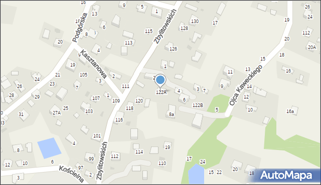 Zbylitowska Góra, Zbylitowskich, 122A, mapa Zbylitowska Góra