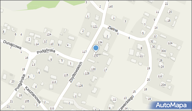 Zbylitowska Góra, Zbylitowskich, 132, mapa Zbylitowska Góra
