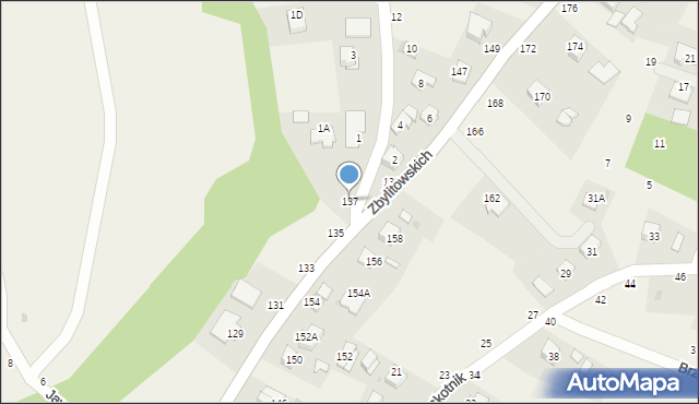 Zbylitowska Góra, Zbylitowskich, 137, mapa Zbylitowska Góra