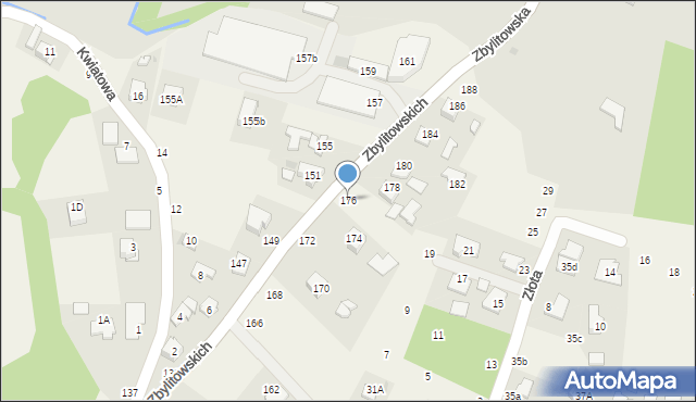 Zbylitowska Góra, Zbylitowskich, 176, mapa Zbylitowska Góra