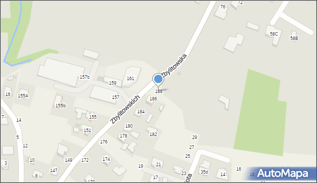 Zbylitowska Góra, Zbylitowskich, 188, mapa Zbylitowska Góra
