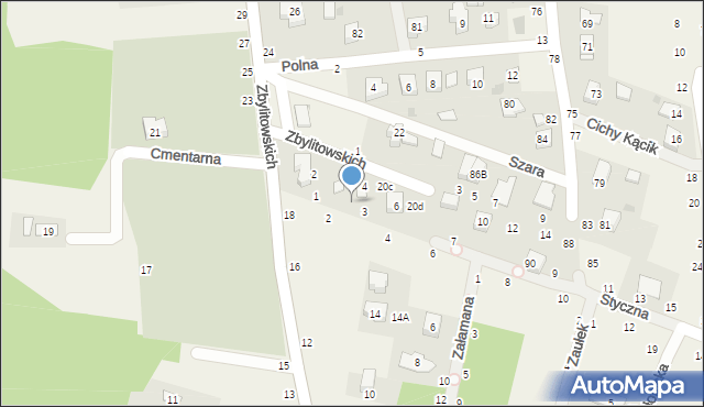 Zbylitowska Góra, Zbylitowskich, 20a, mapa Zbylitowska Góra