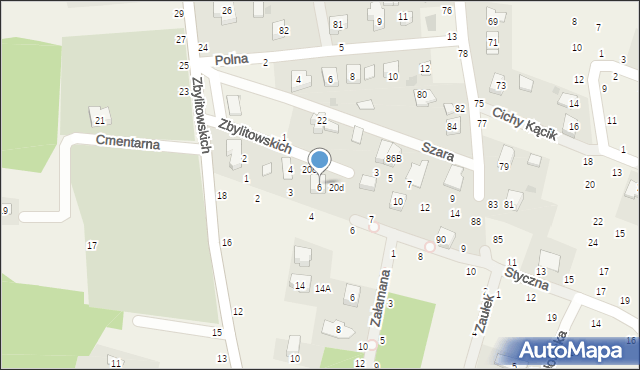 Zbylitowska Góra, Zbylitowskich, 20b, mapa Zbylitowska Góra