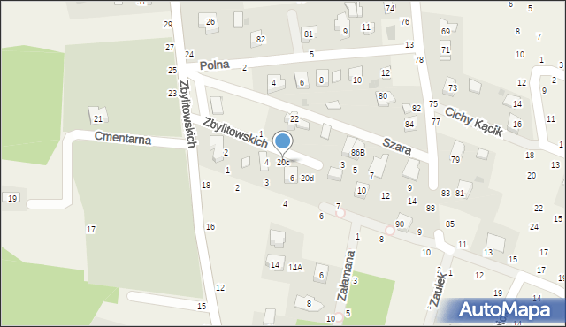 Zbylitowska Góra, Zbylitowskich, 20c, mapa Zbylitowska Góra