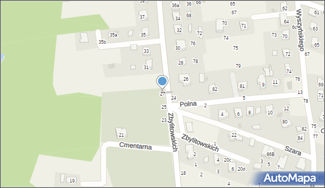 Zbylitowska Góra, Zbylitowskich, 27, mapa Zbylitowska Góra