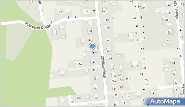 Zbylitowska Góra, Zbylitowskich, 45, mapa Zbylitowska Góra