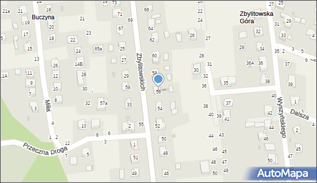 Zbylitowska Góra, Zbylitowskich, 56, mapa Zbylitowska Góra