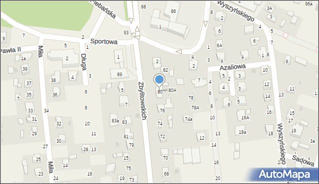 Zbylitowska Góra, Zbylitowskich, 80, mapa Zbylitowska Góra