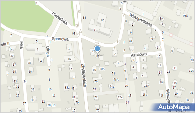 Zbylitowska Góra, Zbylitowskich, 82, mapa Zbylitowska Góra