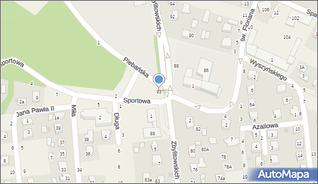 Zbylitowska Góra, Zbylitowskich, 93, mapa Zbylitowska Góra