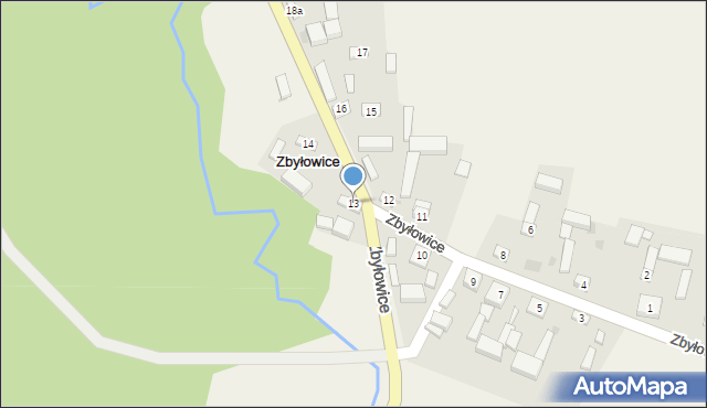 Zbyłowice, Zbyłowice, 13, mapa Zbyłowice
