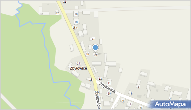 Zbyłowice, Zbyłowice, 15, mapa Zbyłowice