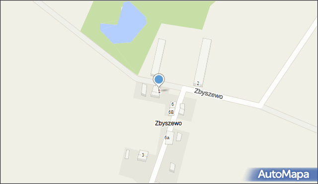 Zbyszewo, Zbyszewo, 1, mapa Zbyszewo