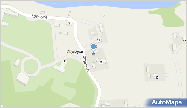 Zbyszyce, Zbyszyce, 66, mapa Zbyszyce