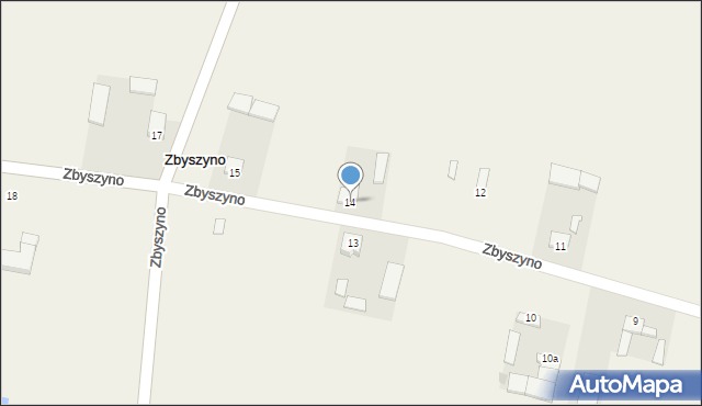 Zbyszyno, Zbyszyno, 14, mapa Zbyszyno