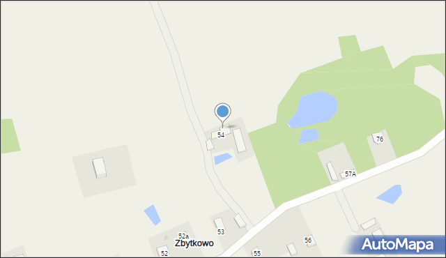 Zbytkowo, Zbytkowo, 54a, mapa Zbytkowo