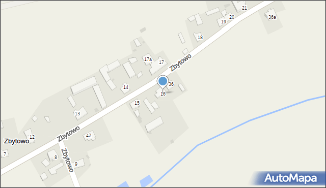 Zbytowo, Zbytowo, 16, mapa Zbytowo